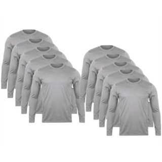 kit 10 camisa manga longa uniforme sublimação Lisa básica poliéster REF-220 em Oferta na Shopee