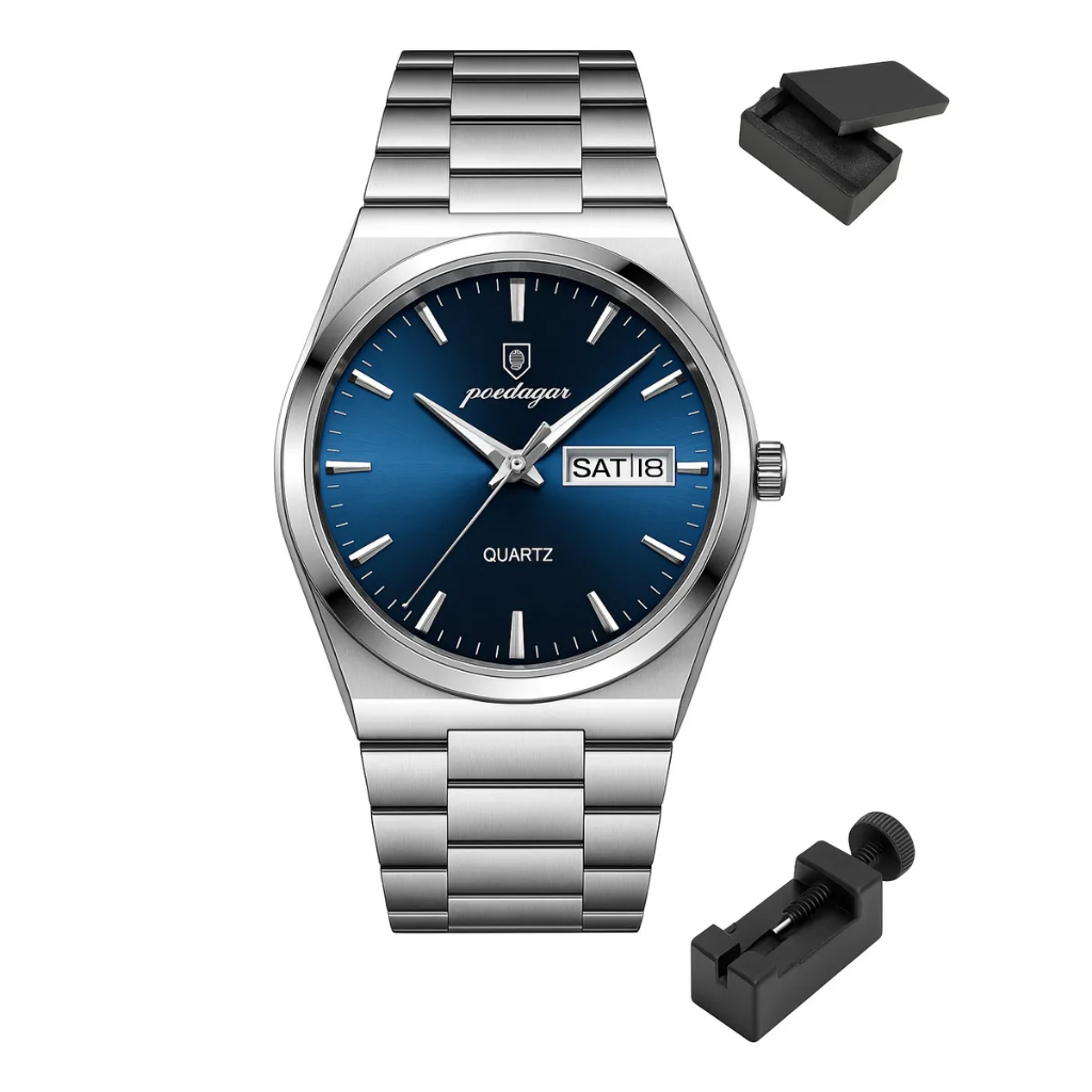 Relógio Masculino Original De Pulso Old Money Luxuoso Prata Minimalista Masculino