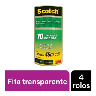 Kit 4 Fita Empacotamento Transparente Scotch 5802 45mm X 45m em Oferta na Shopee