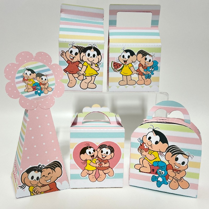 Kit Personalizados Tema Mônica e Magali Pegue e Monte, Caixinhas e Lembrancinhas para festa. Turma da Mônica