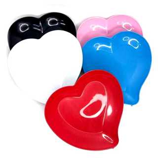 Prato Sobremesa Coração Varias Cores; Kit 6,12 ou 20 Pratos(Plástico) Doce/Sorvete/Pires. em Oferta na Shopee
