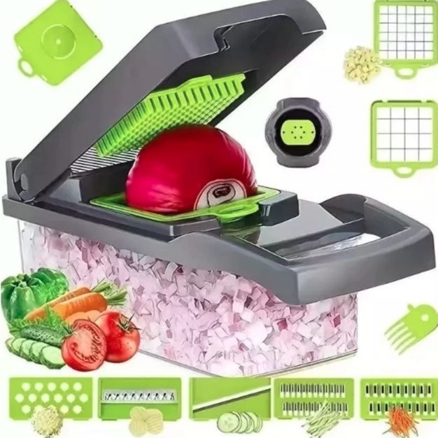 Fatiador de Legumes 16 em 1 Cortador Ralador Picador Multi-funcional Cozinha com Lâminas Inox - 1353
