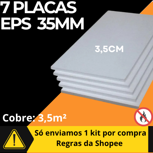 kit C/7 peças de placa de isopor 3,5mm , Antichamas para sanca, laje, rebaixamento,forro,EPS