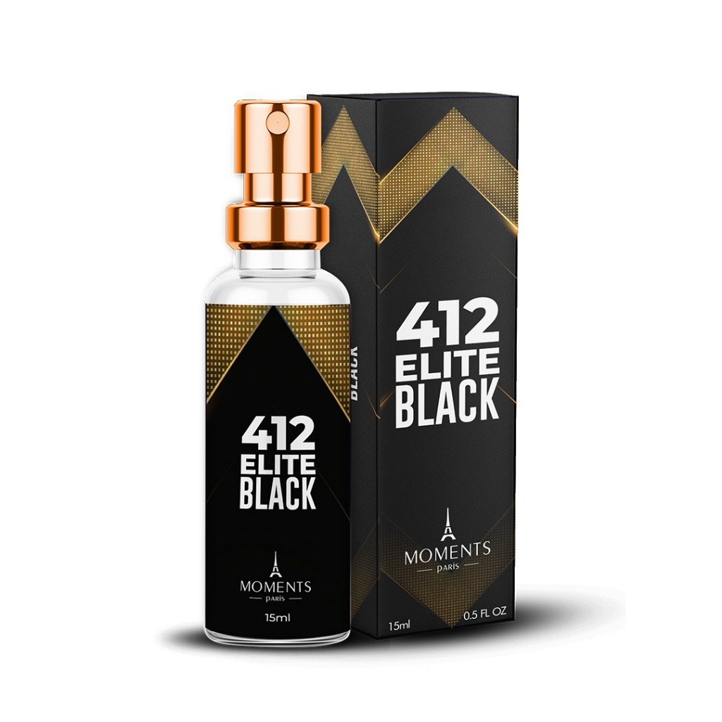 412 Elite Black - Perfume Masculino de Bolso 15 ml - Moments Paris