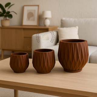 Vaso de Plantas - Kit Origami P - M - G - 3 UNIDADES - Sala  - Jardim - Varanda - SANTA PALHA DECOR