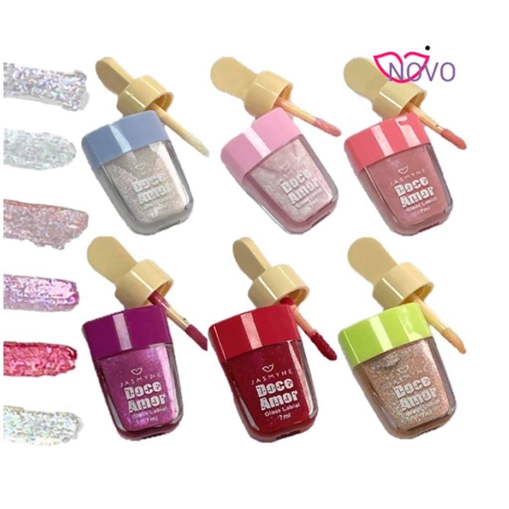 Gloss Doce Amor Jasmyne Sorvetinho Colorido Brilho Labial Batom