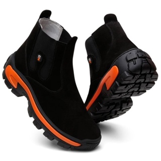 Botina Coturno Butina Masculino Dia a Dia Bota Mais Vendida Couro Legítimo Nobuck em Oferta na Shopee