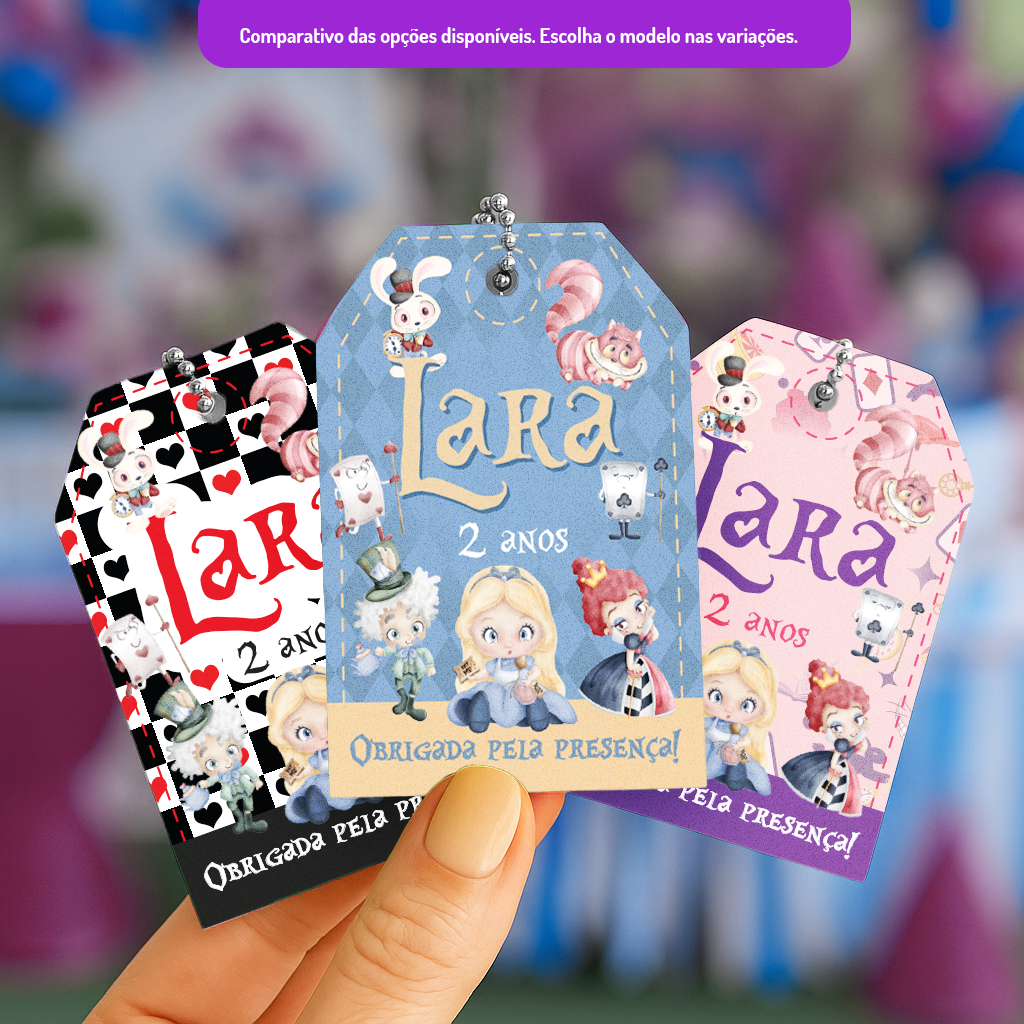 TAG Lembrancinha/sacolinha Alice no País das Maravilhas | Festa | Aniversário | Personalizados