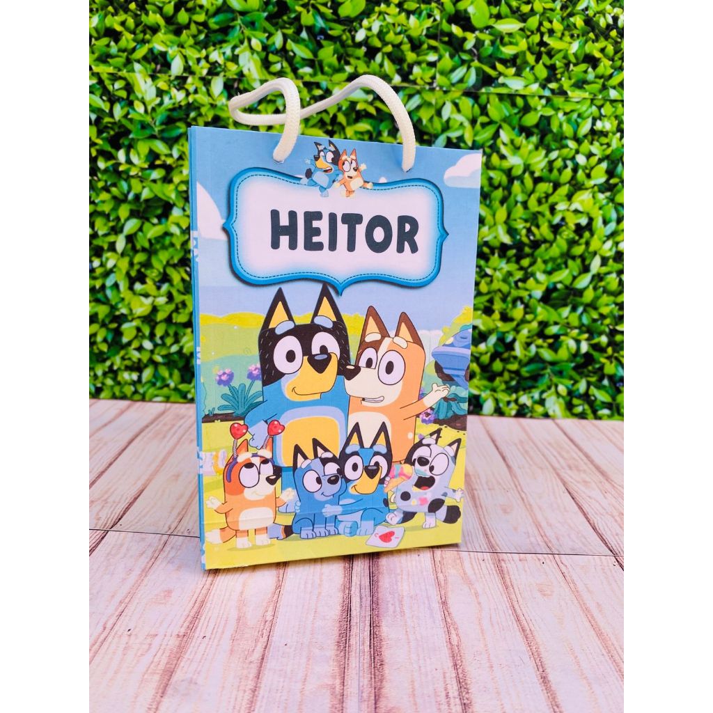 Sacolinha Surpresa Personalizada Bluey/  Lembrancinha Bluey/ Sacolinha Aniversário PEGUE E MONTE