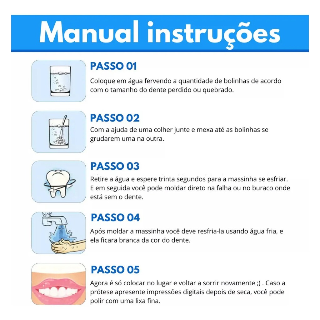 Massa termoplástica que derrete na água à 70 graus