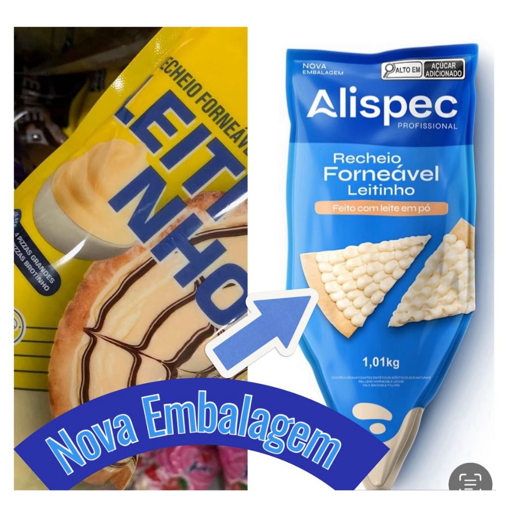 Recheio Forneável Leitinho Alispec 1kg Bag | Nova Embalagem - Pizza, Pastel e Esfiha Sem Derreter