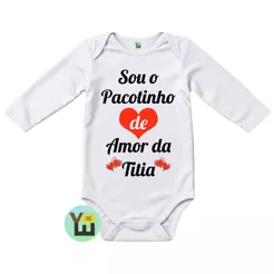Body Do Bebê Em Tecido Ribana, Sou O Pacotinho De Amor Da Titia