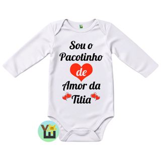 Body Do Bebê Em Tecido Ribana, Sou O Pacotinho De Amor Da Titia em Oferta na Shopee