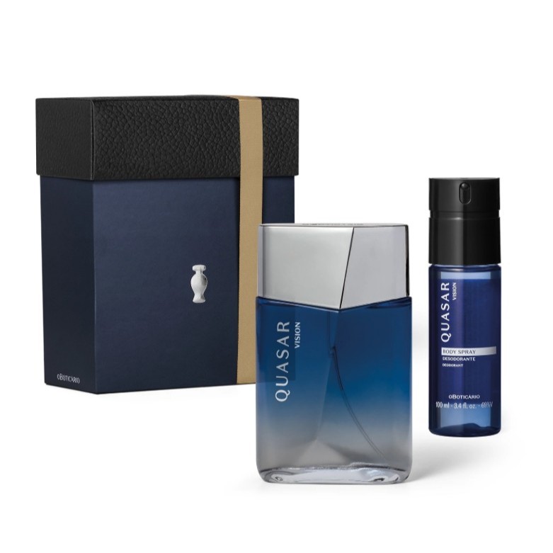 Kit Presente Quasar Vision Perfume 100ml + Body Spray O Boticário Original