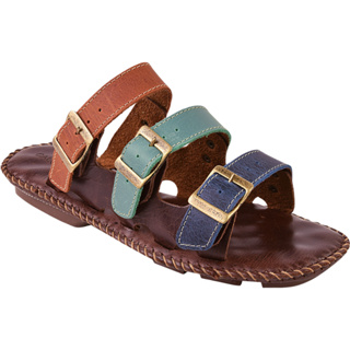 Sandália Rasteira Em Couro Legitimo Feminino Solado Costurado Com Fivela Antiderrapante em Oferta na Shopee