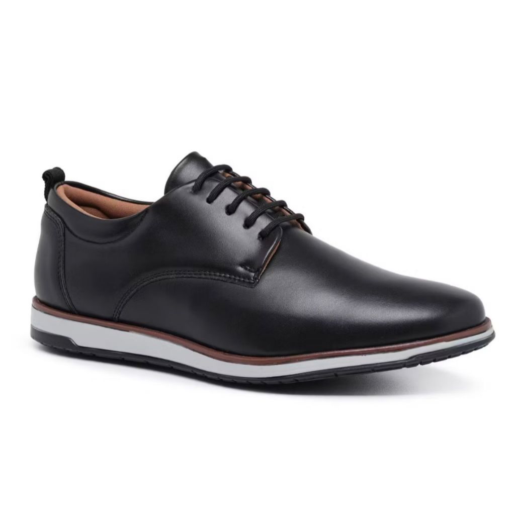 Sapato Social Masculino Casual Oxford Derby Elegante De Couro Premium Macio Costurado Super Leve Confortável Top Barato