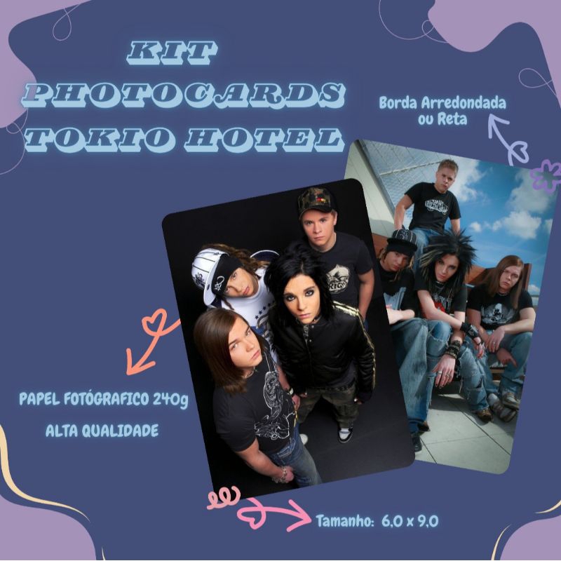 Photocards Tokio Hotel | Kit com 9 (6x9cm) em Oferta na Shopee