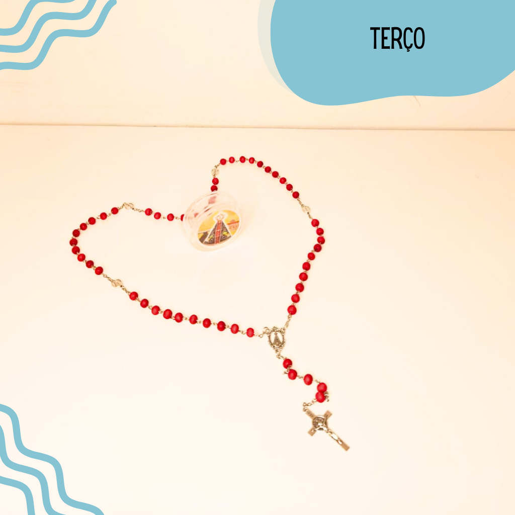 Terço Perfumado de Nossa Senhora Aparecida Vermelho Alta Qualidade Presentes Lembrancinhas