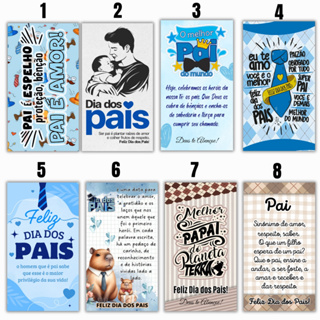 60 ou 120 Cartões Mensagens Dia dos Pais 9x5 cm em Oferta na Shopee