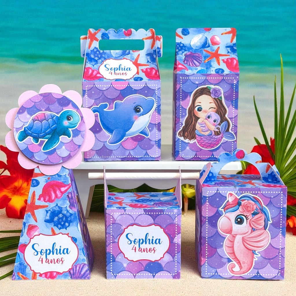 KIT FESTA SEREIA  ,Personalizado, pegue e Monte Lembrancinhas - Aniversário - Caixinha Personalizadas - papelaria, festa