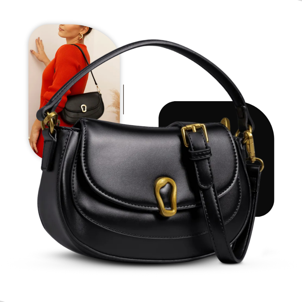 Bolsa Baguete Feminina com Detalhe Orgânico Premium Ombro Transversal