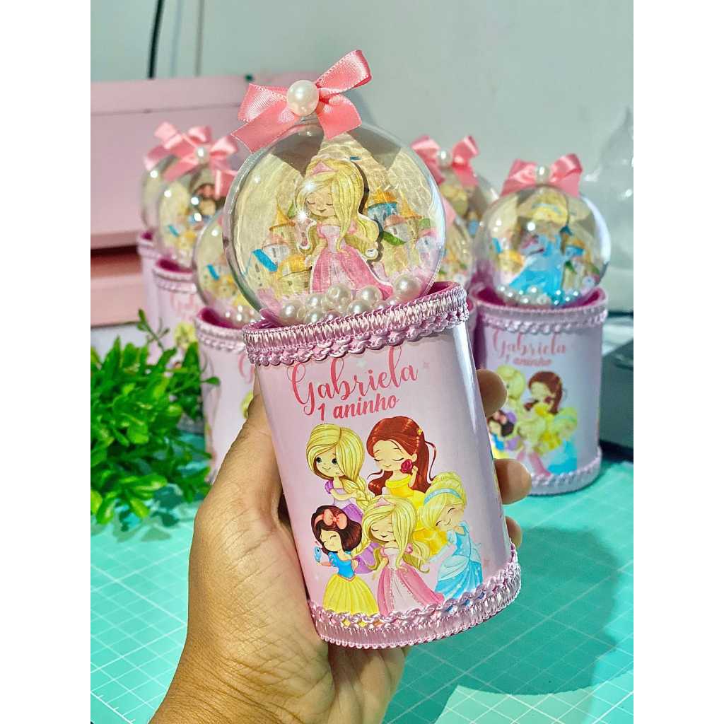 cofrinhos com bolinhas de acrílico personalizado princesas disney cute, lembrancinha festa infantil