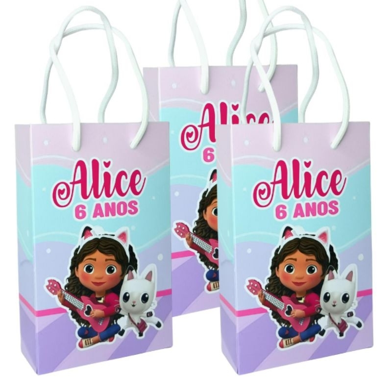 15 Sacolinha Personalizada CASA MÁGICA DA GABI Aniversário Lembrancinha