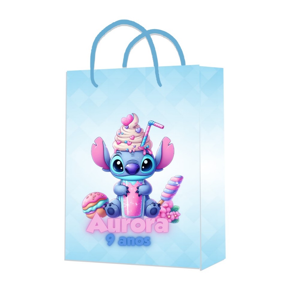 STITCH Sacolinhas Personalizadas  - Lembrancinhas - Festa - FAZEMOS OUTROS TEMAS - PEGUE E MONTE