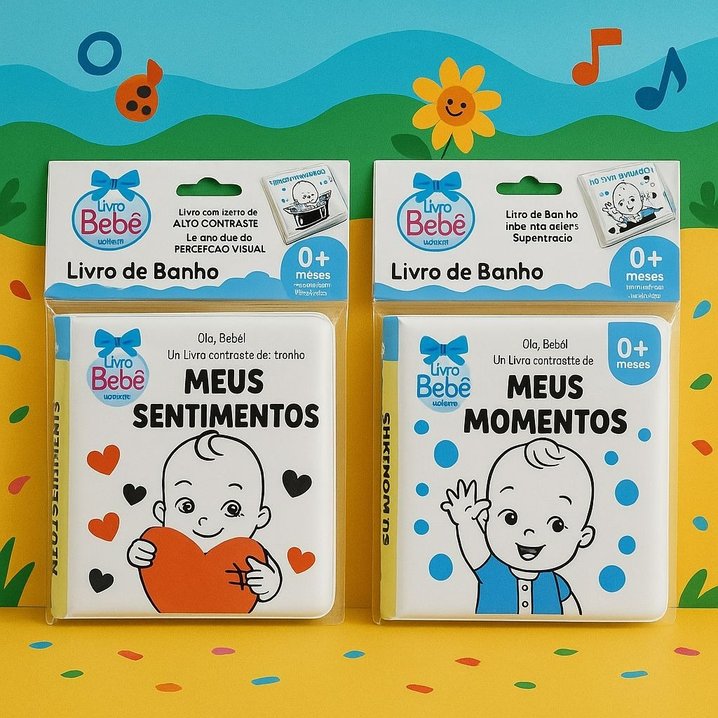 Kit 2 livros de banho meus sentimentos, meus momentos