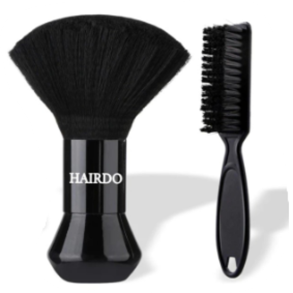 Kit Escovinha Degradê + Espanador Pincel Profissional Barbeiro Cabelo Barba em Oferta na Shopee