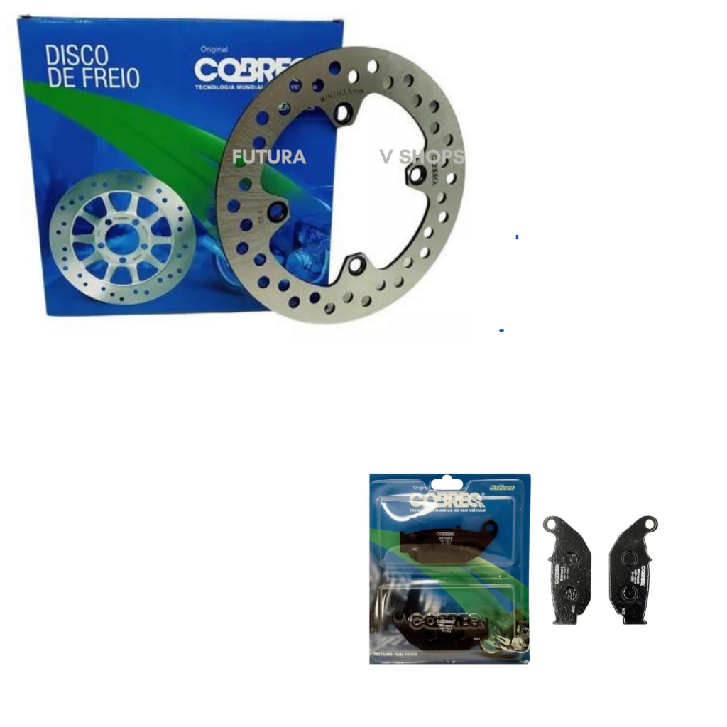Kit Disco Freio Traseiro + Pastilha Honda XRE 300 2019 2020 2021 2022 2023 COM A