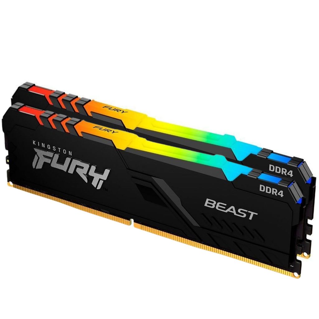 Memória Ram 32GB (2x16GB) 3200Mhz DDR4 Kingston Fury Beast XMP Ativo Black KF437