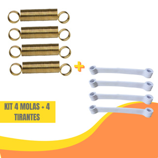 Kit 4 Molas Vara de Suspensão + 4 Tirante Estabilizador P/ Lavadoras De Roupa Electrolux em Oferta na Shopee