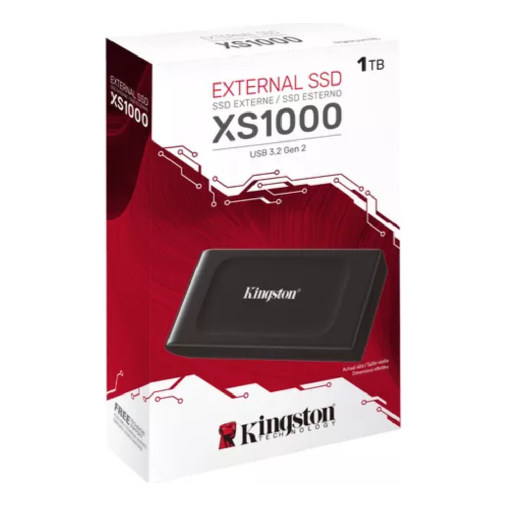 Ssd Externo Kingston Xs1000 1tb Preto Usb 3.2 1050mb/s Velocidade de leitura: Até 1050MB/s