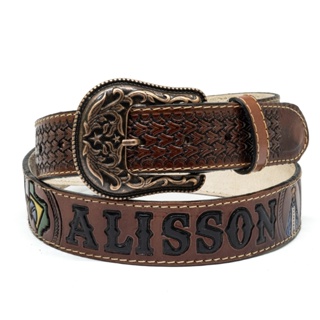 Cinto Em Couro Country Personalizado Atrevidu's Nossa Senhora Brasil em Oferta na Shopee