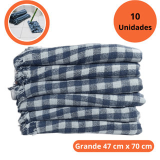 Kit Pano de Chão Xadrez Azul Grande 47 cm x 70 cm Saco Duplo Multiuso Limpeza Geral em Oferta na Shopee