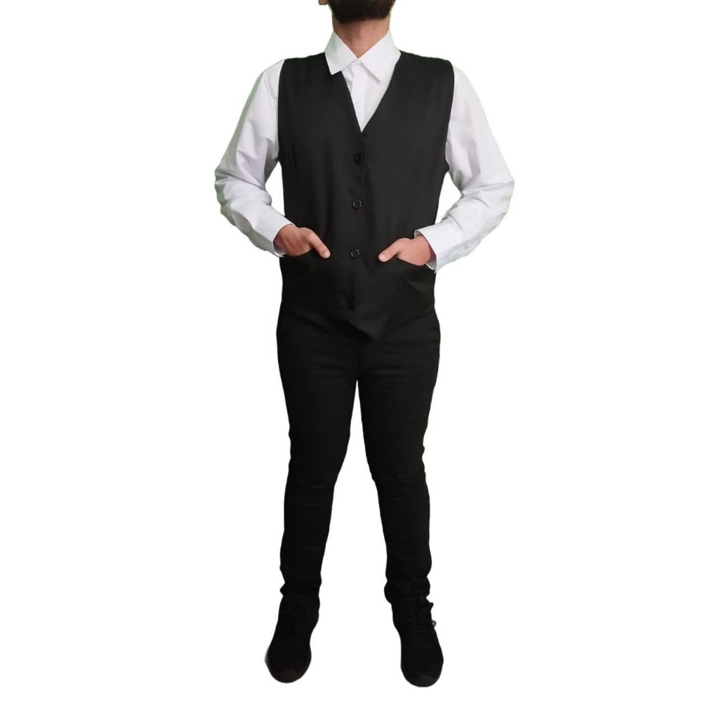 Colete Social Slim Masculino Ajustável Oxford - Alto Padrão Nando's_Store69