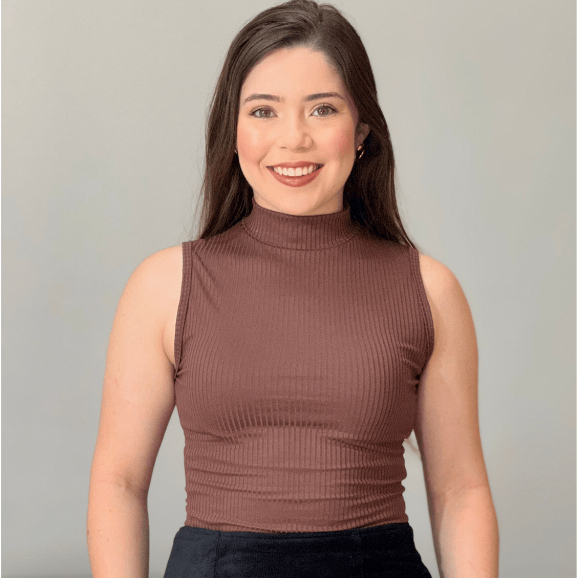 kit 2 Blusa Regatas Femininas Caneladas Gola Alta Conforto e Estilo — imagem 2 de 2