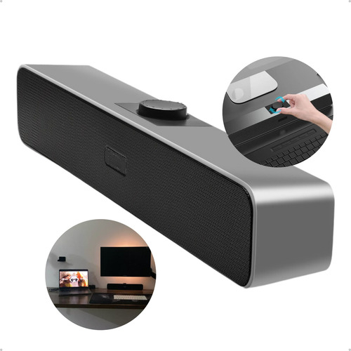 Mini Soundbar Caixa De Som Potente Smart TV PC Notebook P2 6W rms 38CM em Oferta na Shopee