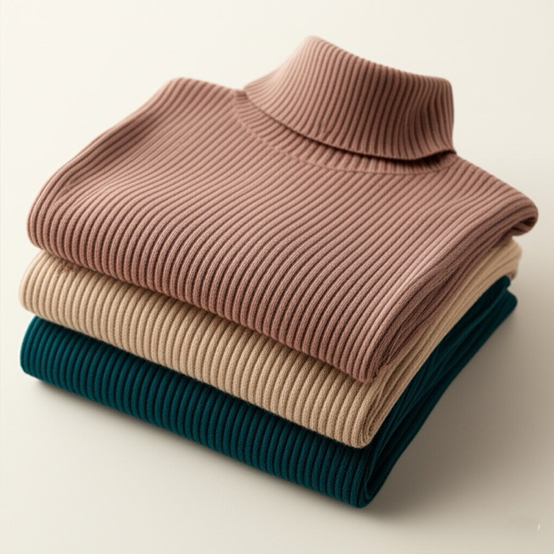 Kit 2 Blusa Feminina de Frio Gola Alta Cacharrel Manga Longa Tricot Segunda Pele