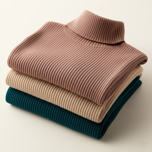 Kit 2 Blusa Feminina de Frio Gola Alta Cacharrel Manga Longa Tricot Segunda Pele