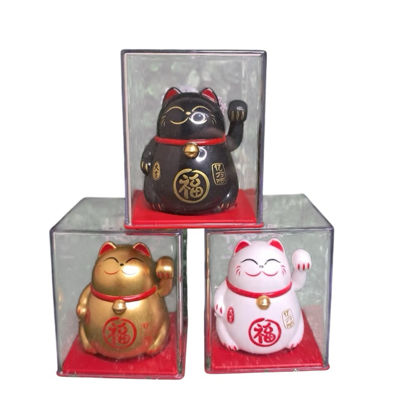 Gato Da Sorte ManekiNeko Solar Prospero Riqueza Enfeite