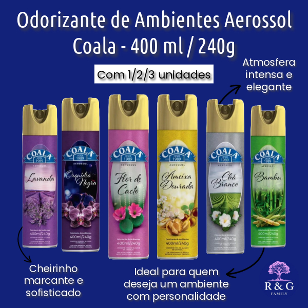 ODORIZANTE DE AMBIENTE AEROSSOL SPRAY COALA 400ML (COM 1, 2, 3 UNIDADES) em Oferta na Shopee