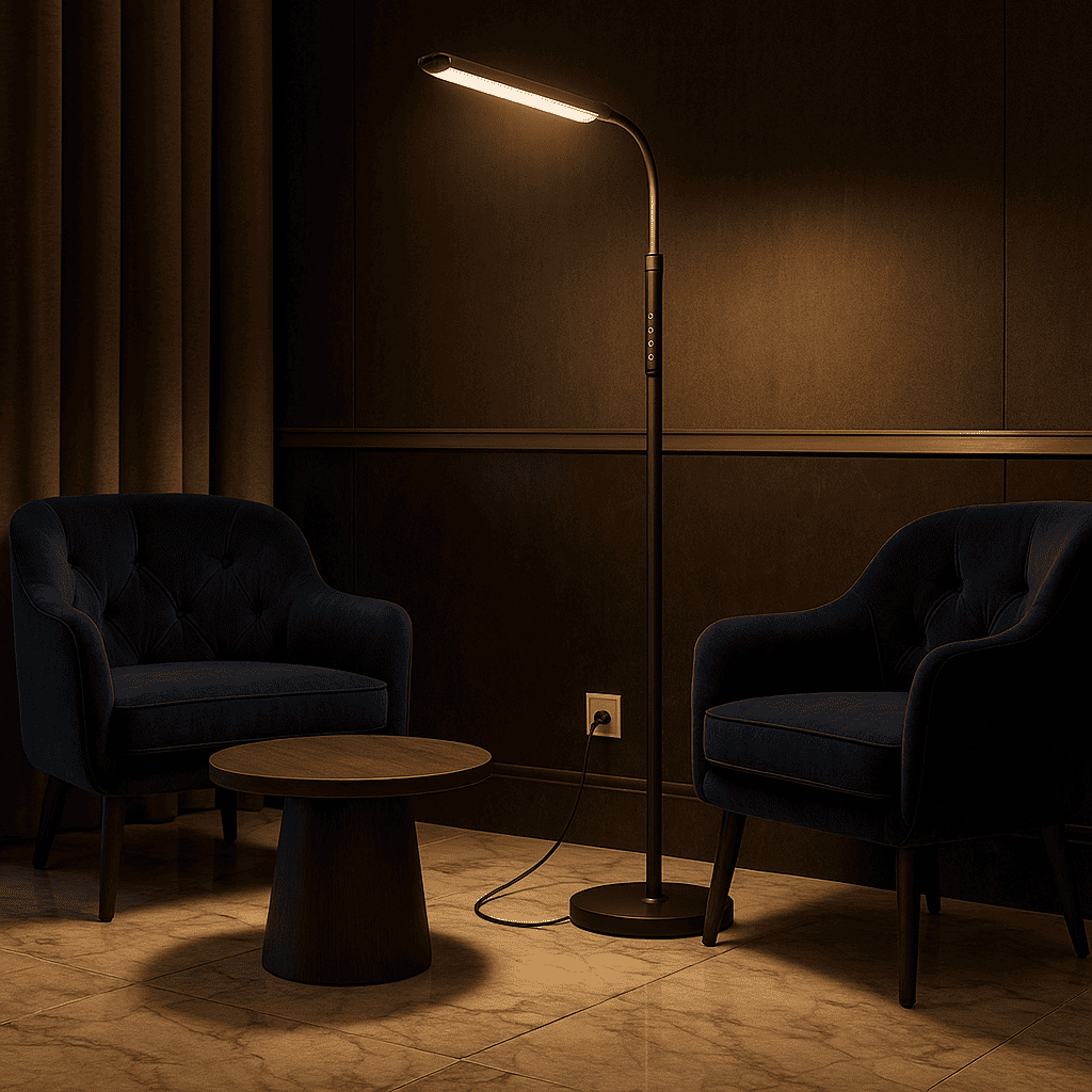 Luminaria Abajur Led Piso Chao Pedestal Articulada 360° Graus Vintage Cabeceira Quarto Sala Varanda