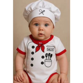 Body Tematico De Cozinheiro Baby Chef Master Chef Mesversario em Oferta na Shopee