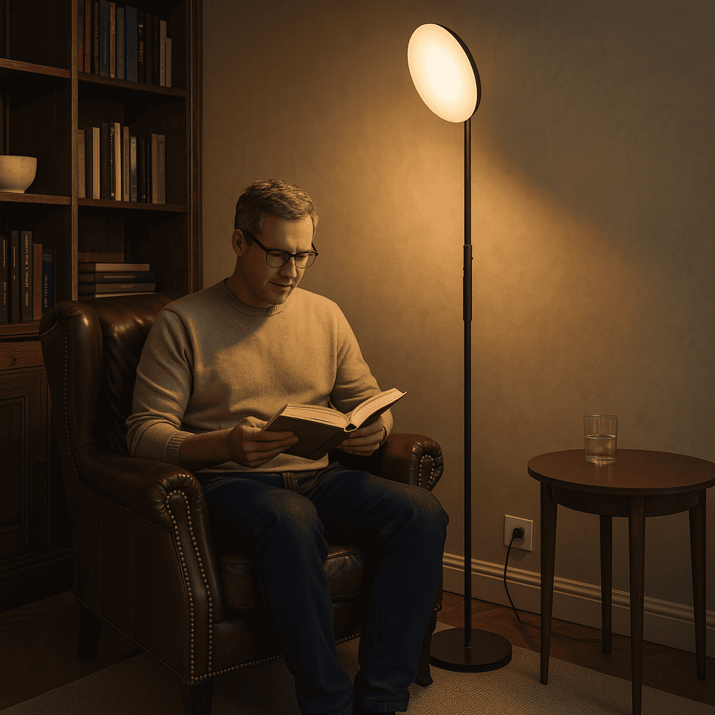 Abajur de Chão Piso Led Luminária Articulada 360° Graus Pedestal Para Leitura Sala Quarto Moderno
