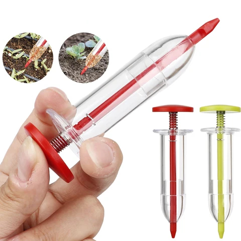Mini Plantador Manual para Sementes Precisão Jardinagem Seringa Semeadora Dispenser de Jardim