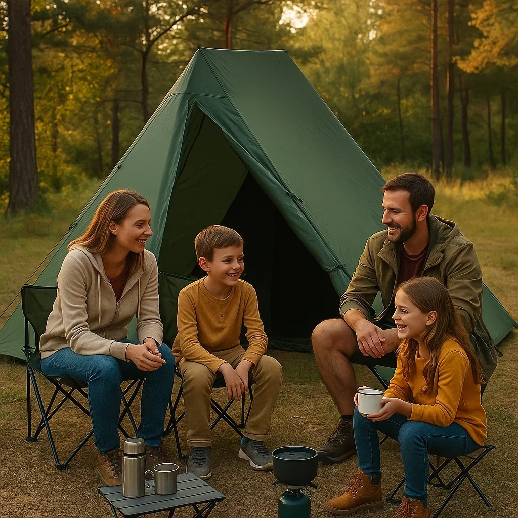 Barraca Camping Canadense Verde 5 Pessoas Familiar Impermeável Resistência Outdoor Acampamento