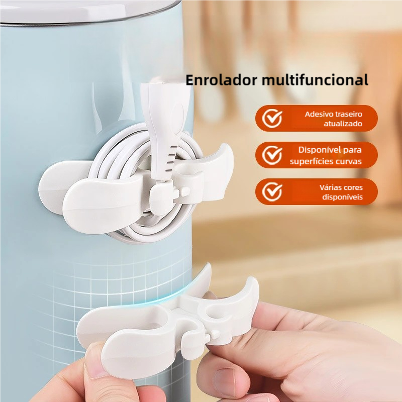 Kit 2 Pçs Suporte Para Organizar Fios De Silicone Clipes Armazenamento Organização De CABO