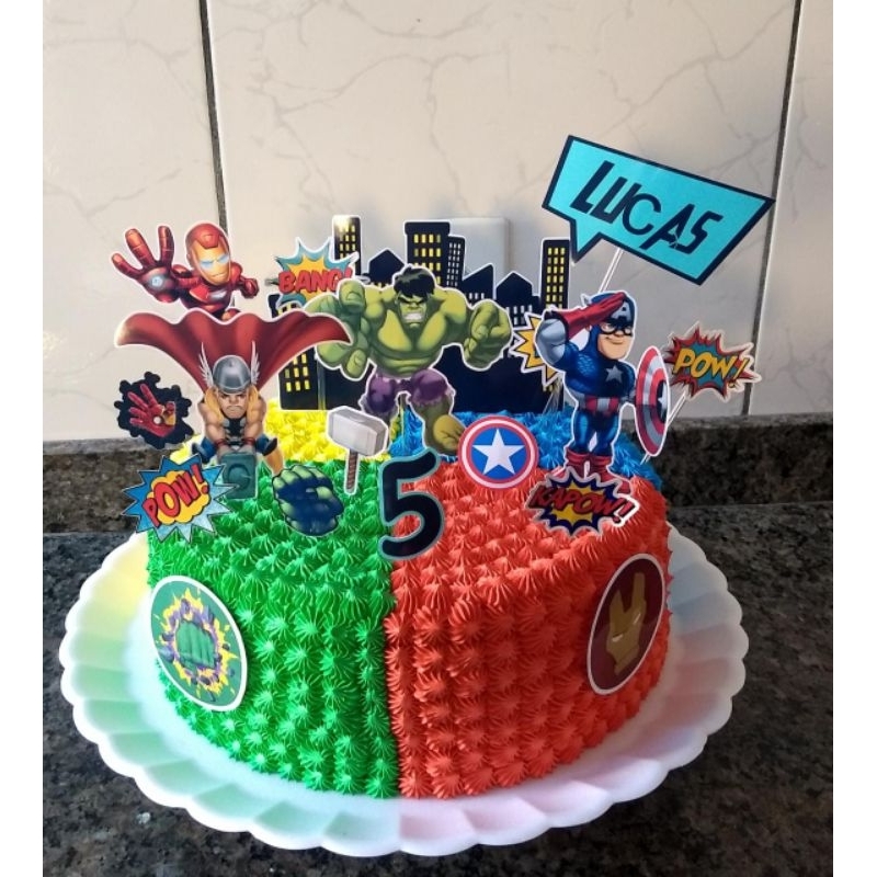 Topo de bolo personalizado Vingadores